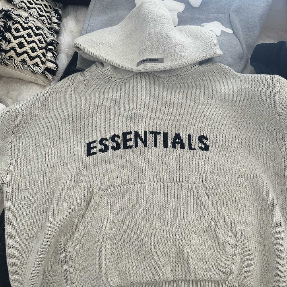Fear of god Essentials knit hoodie oatmeal